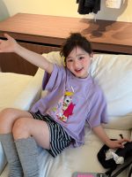 【100-160】Tシャツ プリント スウィート カジュアル 合わせやすい 半袖 - 画像 (3)