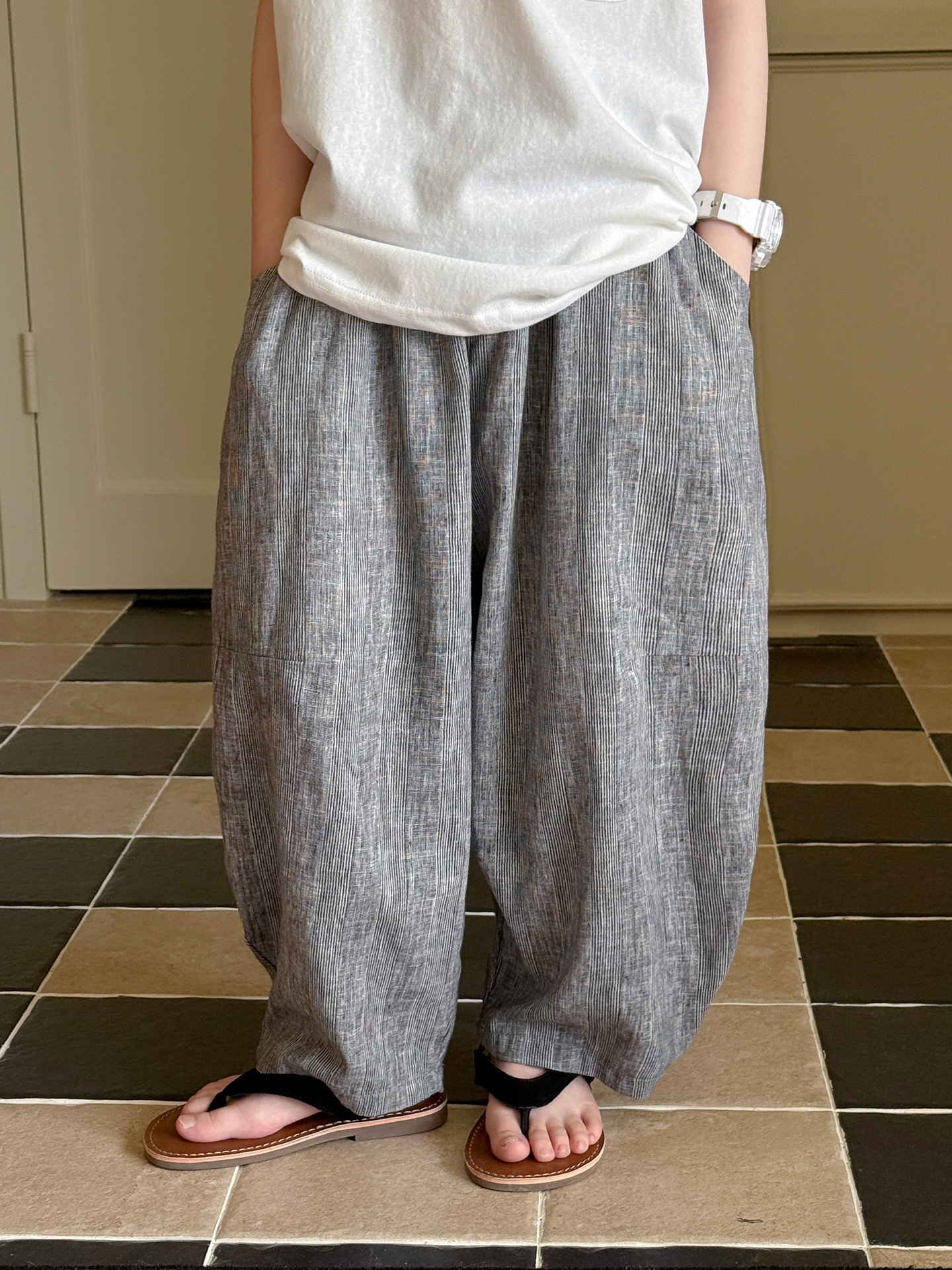 O1CN01PR13kT2GTqSYz8j8R_2201251829017-0-cib.jpg 【100-160】パンツ 男の子 無地 シンプル レトロ - 画像 (1)