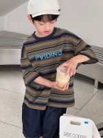 【90-160】半袖Tシャツ 男の子 ボーダー柄 レトロ - 画像 (3)