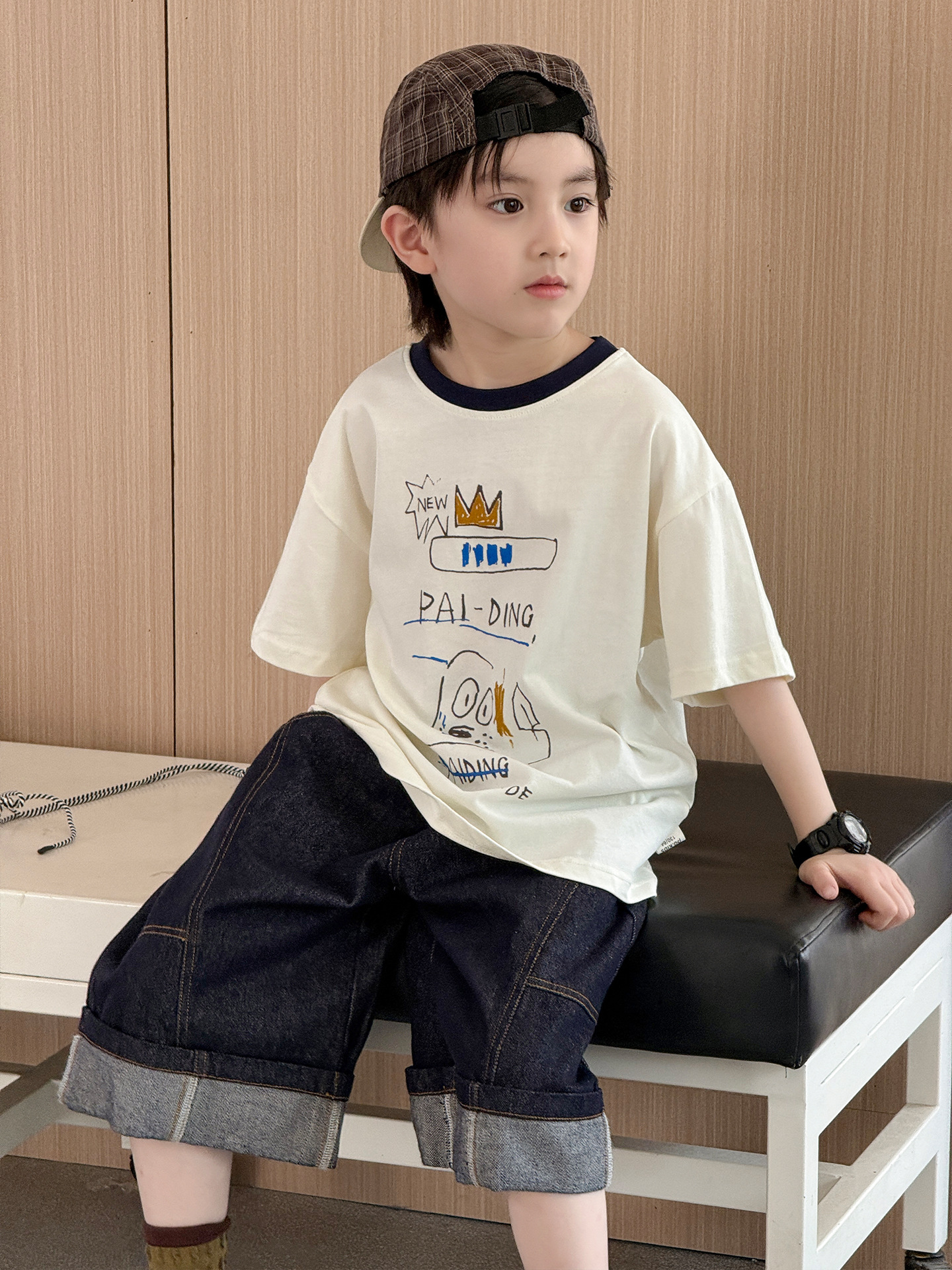 O1CN01Q8i8rj2GTqSm4HR60_2201251829017-0-cib.jpg 【110-150】半袖Tシャツ 男の子 グラフィティ 合わせやすい - 画像 (1)