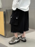 【90-150】七分丈 パンツ 男の子 ポケット付き ウォッシュド - 画像 (4)