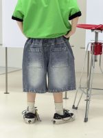【100-170】ショートパンツ 切り替え ファッション カジュアル デニム 男の子 - 画像 (4)