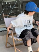 【90-160】半袖Tシャツ 男の子 シマウマ柄 プリント カジュアル - 画像 (4)