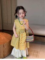 【90-140】チェック柄 ワンピースor無地 パンツ 女の子 ノースリープ - 画像 (2)