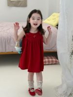 【90-140】ワンピース 女の子 ノースリープ リボン付き ファッション - 画像 (4)