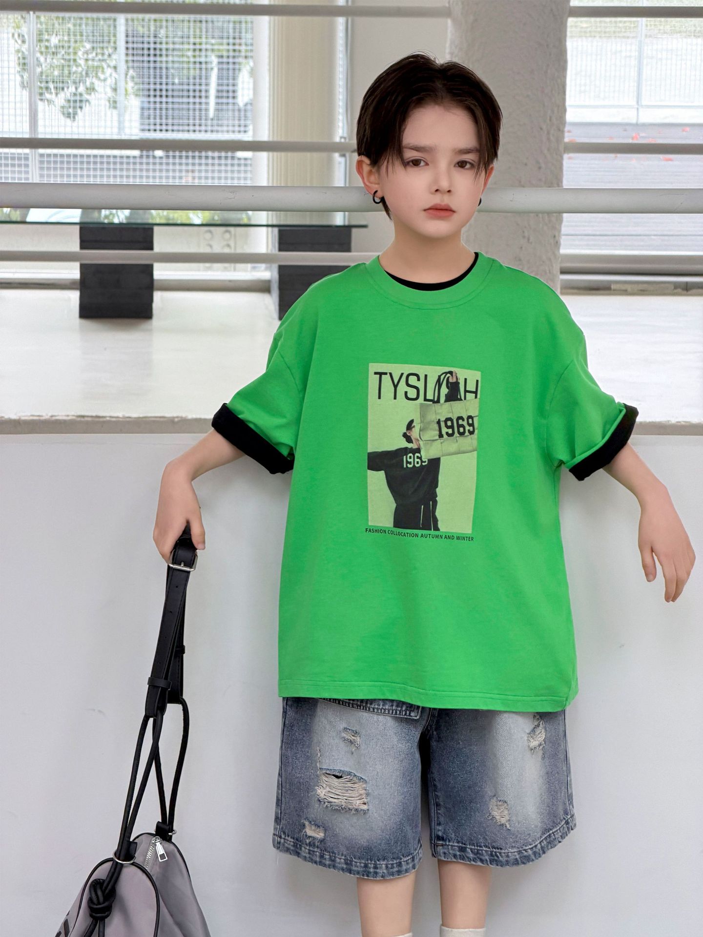 O1CN01Us2TSq1DACS1OSTVk_2218066840175-0-cib.jpg 【90-160】Tシャツ ラウンドネック 半袖 シンプル プリント 男の子 - 画像 (1)