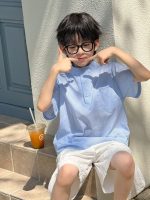 【100-160】半袖シャツ 男の子 ストライプ シンプル