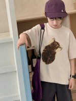 【90-160】半袖Tシャツ 男の子 ネコ プリント 韓国風 - 画像 (4)