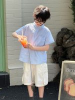 【100-160】半袖シャツ 男の子 ストライプ シンプル - 画像 (3)