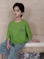【100-170】Tシャツ プリント ファッション カジュアル ゆったり 半袖 男の子 - 画像 (2)