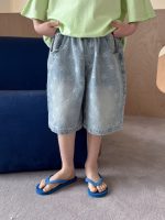 【100-170】ショートパンツ 星柄 デニム ゆったり 五分丈 合わせやすい 男の子 - 画像 (3)