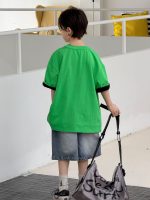 【90-160】Tシャツ ラウンドネック 半袖 シンプル プリント 男の子 - 画像 (6)