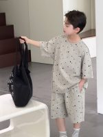 【100-170】セットアップ 星柄 ゆったり 薄手 カジュアル Tシャツ+ショートパンツ - 画像 (5)