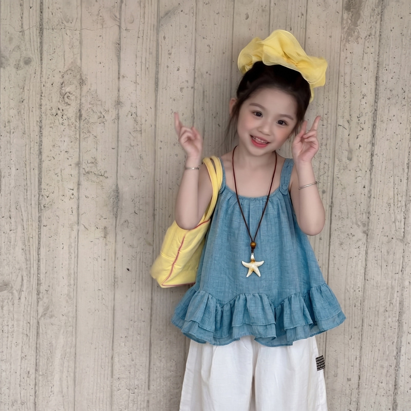 O1CN01YXvRdE1ZxahsELrZG_4266583261-0-cib.jpg 【90-140】キャミソールorパンツ 女の子 フリル おしゃれ - 画像 (1)