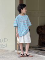 【100-160】半袖Tシャツ 男の子 ボーダー柄 快適 ゆったり - 画像 (5)