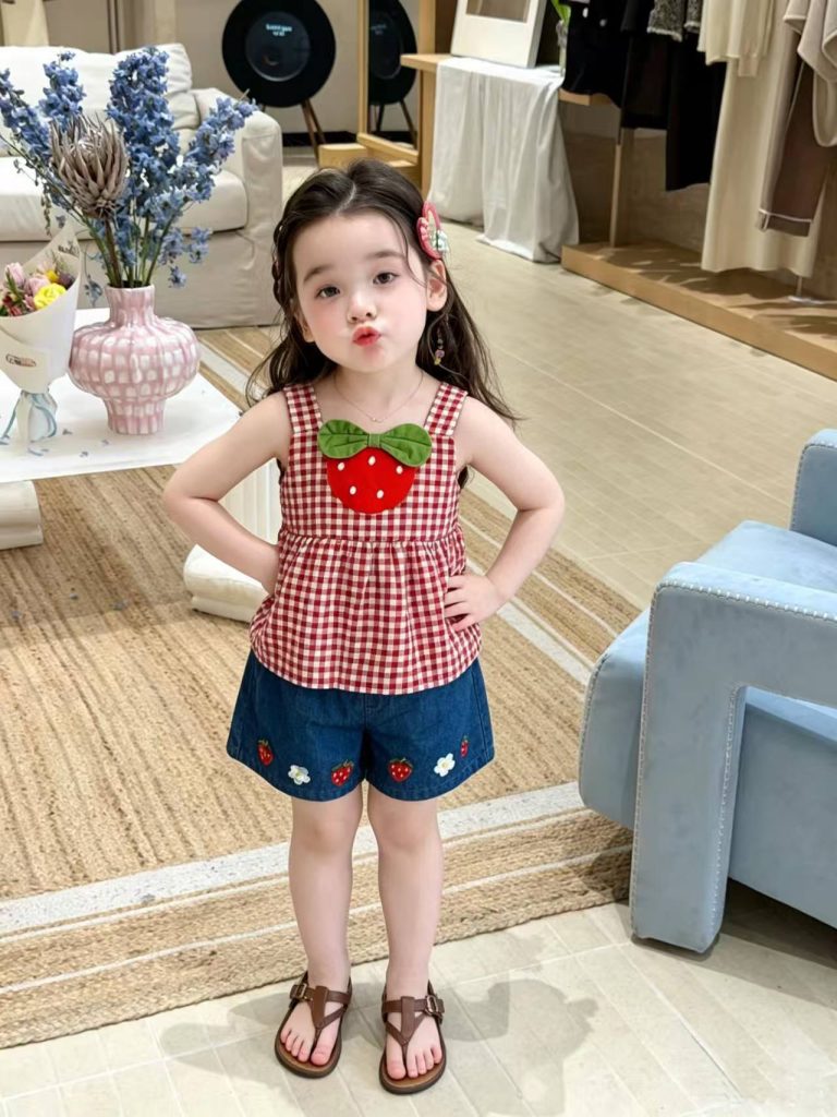 【90-130cm】トップスorショートパンツ 男の子 チェック柄 スウィート