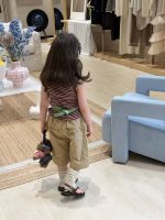 【80-130】ワンショルダー キャミソールor七分丈 パンツ 女の子 ボーダー柄 - 画像 (5)