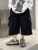 【90-150】七分丈 パンツ 男の子 ポケット付き ウォッシュド - 画像 (6)