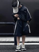 【90-150】セットアップ 配色 ゆったり 韓国風 男の子 アウター+ショートパンツ - 画像 (3)