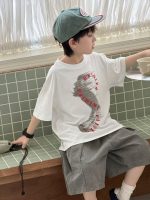 【90-160】半袖Tシャツ 男の子 英字 プリント カジュアル - 画像 (2)