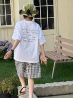 【90-160】半袖Tシャツ 男の子 グラフィティ 英字 シンプル