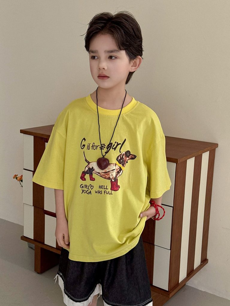 【90-160cm】Tシャツ カジュアル プリント 韓国風 ゆったり 男の子 夏新作