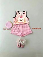 【90-140】カートゥーン ベストorチェック柄 ショートパンツ 女の子 スウィート - 画像 (3)
