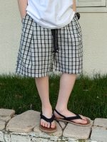 【100-160】ショートパンツ 男の子 チェック柄 韓国風 合わせやすい - 画像 (2)
