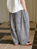 【100-160】パンツ 男の子 無地 シンプル レトロ - 画像 (4)