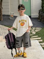 【90-160】半袖Tシャツ 男の子 プリント 合わせやすい
