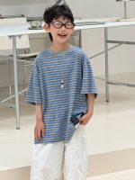【90-160】半袖Tシャツ 男の子 ボーダー柄 韓国風 - 画像 (6)