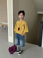 【100-170】Tシャツ ストライプ プリント ゆったり 五分袖 男の子 - 画像 (5)
