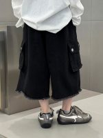 【90-150】七分丈 パンツ 男の子 ポケット付き ウォッシュド - 画像 (5)