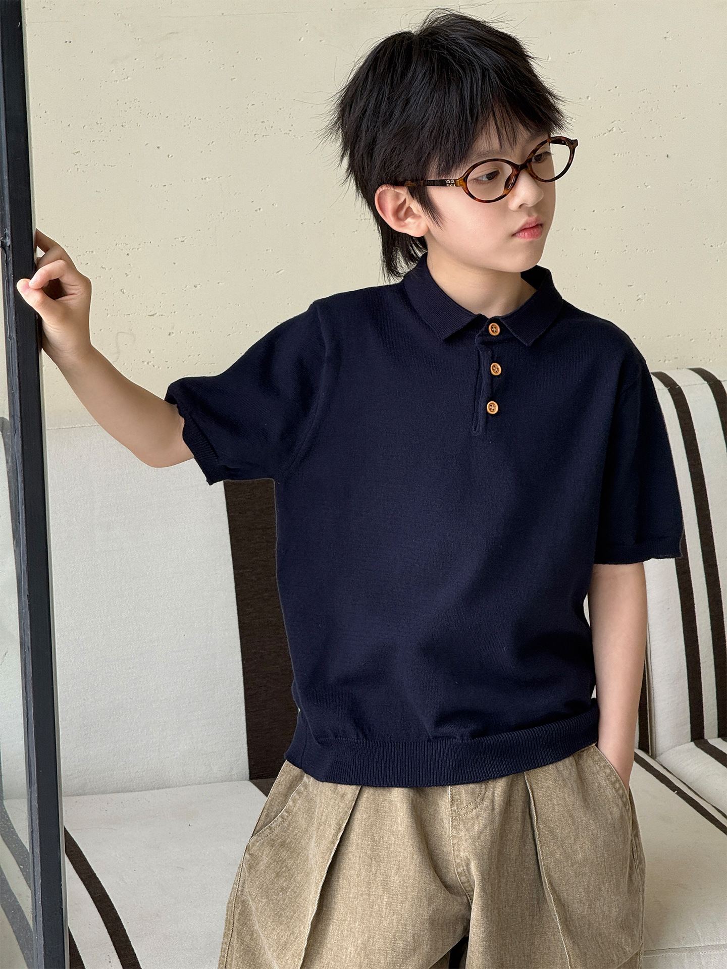 O1CN01jFad3T2GTqSUfr7SR_2201251829017-0-cib.jpg 【90-160】半袖Tシャツ 男の子 シンプル 無地 ポロシャツ - 画像 (1)