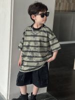 【100-160】Tシャツ ストライブ 配色 半袖 夏新作 カジュアル 男の子 - 画像 (5)