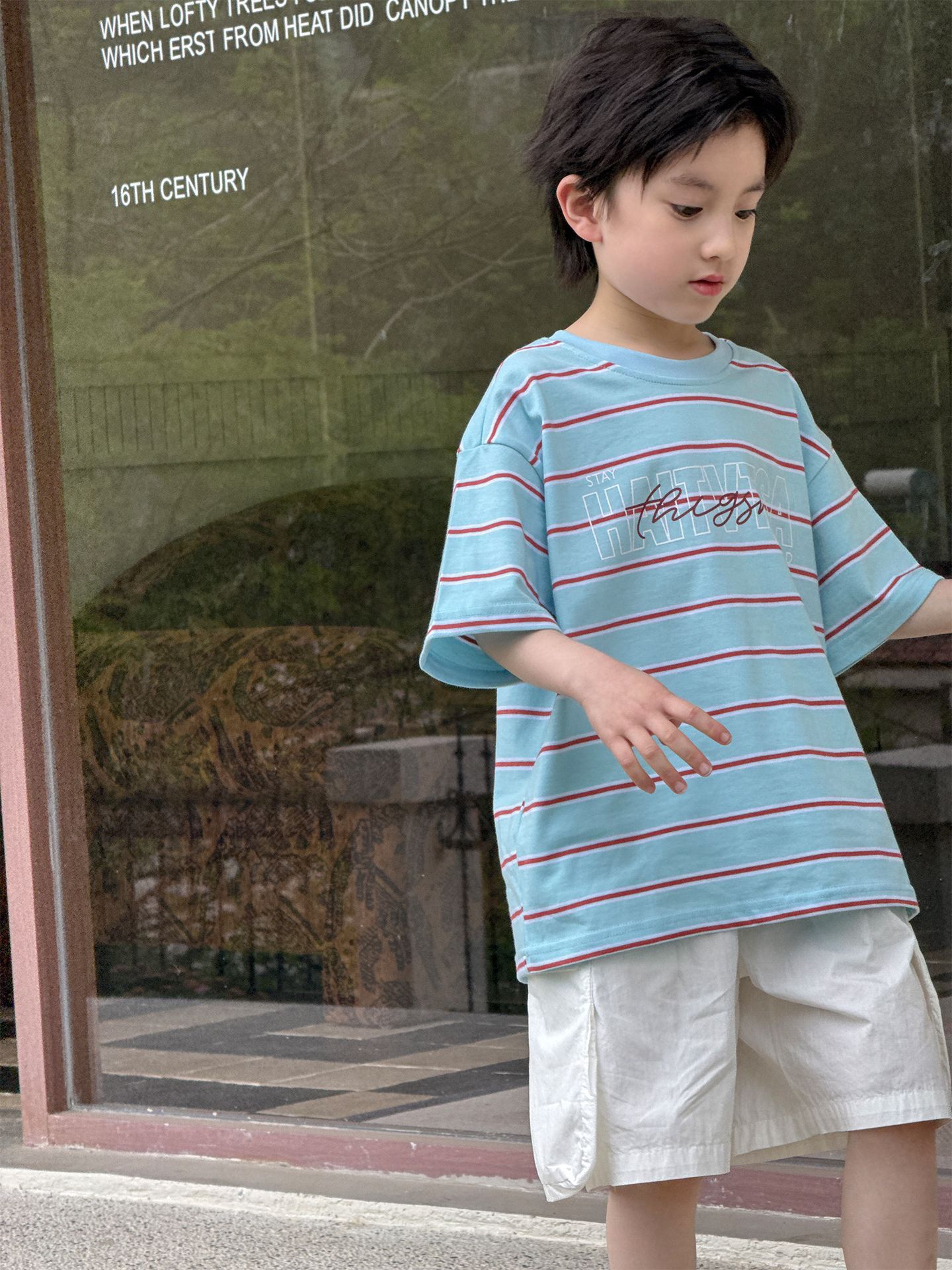 O1CN01nMEvsw2GTqSWBmjyO_2201251829017-0-cib.jpg 【100-160】半袖Tシャツ 男の子 ボーダー柄 快適 ゆったり - 画像 (1)