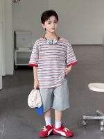 【100-170】Tシャツ ストライブ 韓国風 ゆったり 半袖 男の子 - 画像 (2)