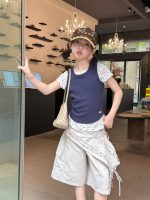 【100-160】ベスト 無地 韓国風 シンプル ノースリーブ 着やせ 女の子 - 画像 (4)