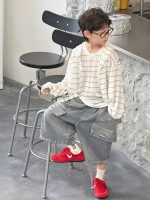 【90-160】アウター+ベスト 男の子 2点セット ボーダー柄 - 画像 (4)