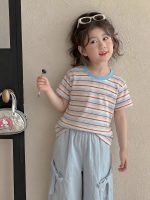 【90-160】半袖Tシャツ 女の子 ボーダー柄 韓国風 - 画像 (3)
