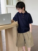 【90-160】半袖Tシャツ 男の子 シンプル 無地 ポロシャツ - 画像 (3)