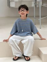 【90-160】半袖Tシャツ 男の子 ボーダー柄 韓国風 - 画像 (4)