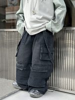 【110-150】パンツ デニム 韓国風 ゆったり 合わせやすい ポケット付き 無地 男の子 - 画像 (6)