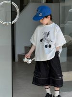 【90-160】半袖Tシャツ 男の子 シマウマ柄 プリント カジュアル