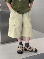 【100-160】七分丈パンツ 男の子 無地 ファッション