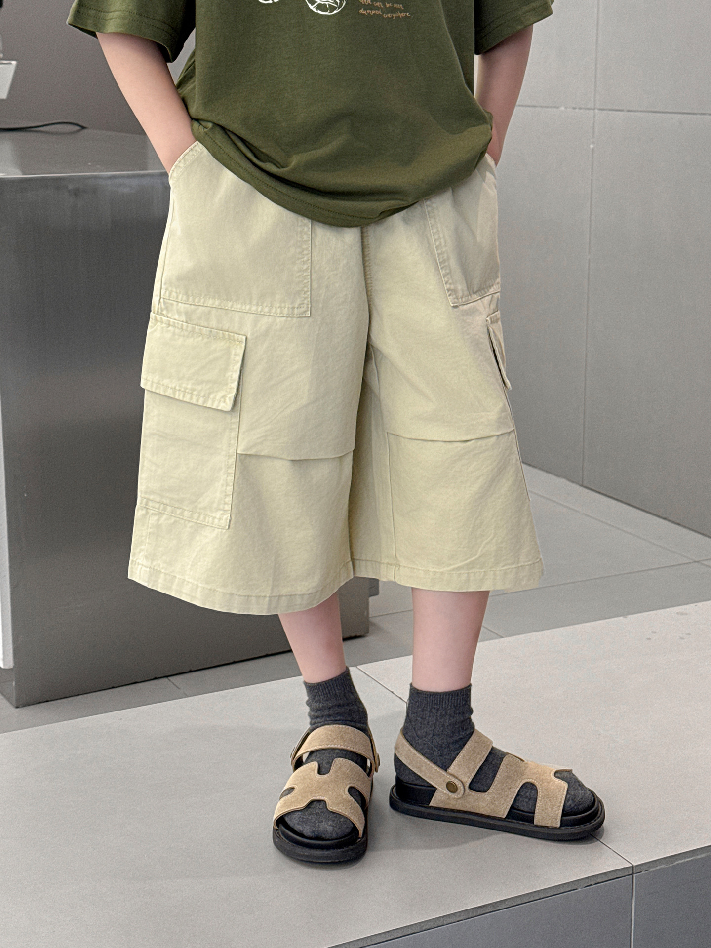 O1CN01vofDcE2GTqT1vL3E2_2201251829017-0-cib.jpg 【100-160】七分丈パンツ 男の子 無地 ファッション - 画像 (1)
