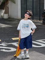 【90-160】半袖Tシャツ 男の子 配色 プリント カジュアル - 画像 (6)
