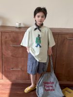 【100-170】ショートパンツ カジュアル ゆったり 無地 ポケット付き 五分丈 男の子
