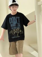【90-160】半袖Tシャツ 男の子 プリント 英字 カジュアル
