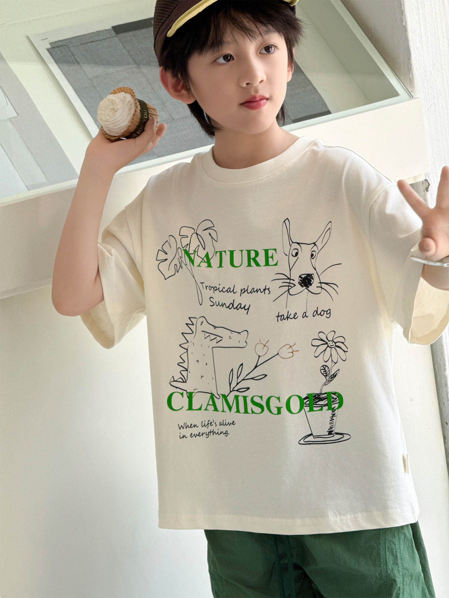 O1CN01ytSQrp2GTqSvCMQzk_2201251829017-0-cib.jpg 【90-160】半袖Tシャツ 男の子 手描き風 プリント 韓国風 - 画像 (1)